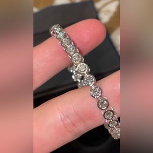 8 ctw Lab Diamond Bracelet 14k gold w/ pair of matching 1 ctw studs
